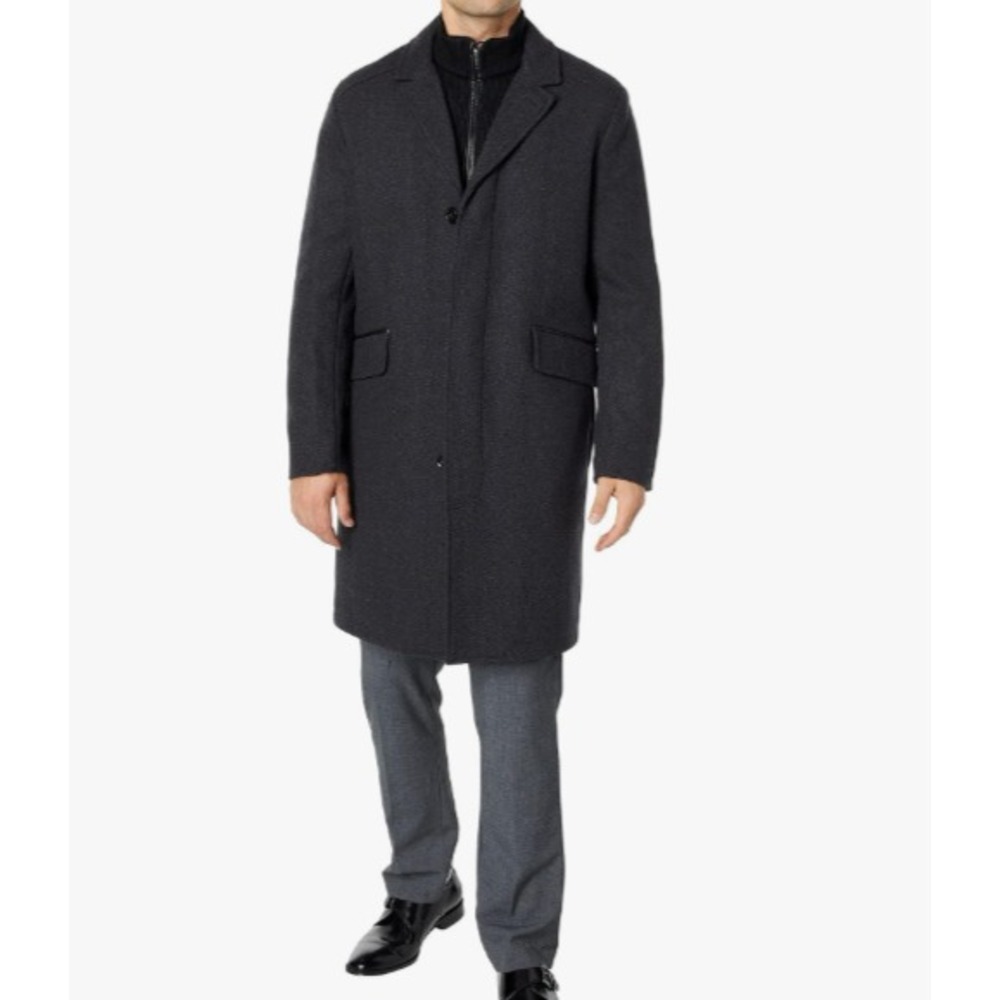 NWT Cole Haan Men's Classic Wool Twill Topper With Knit Water‎ Resistant Bib - S